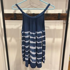Blue and White Tie Dye Tank
